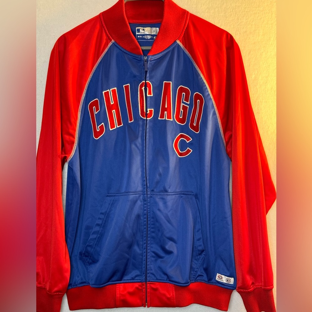 Chicago Cubs Red & Blue Full Zip Up Track Suit Jacket Men’s Size Medium